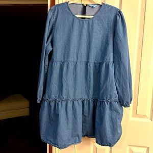 Draper James denim tiered mini dress XXL It has pockets!!!